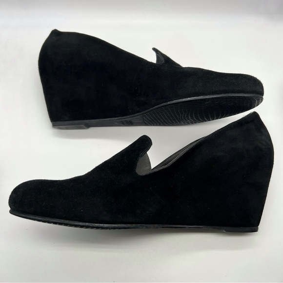 Stuart Weitzman Black Loafer Wedges - Picture 6 of 9